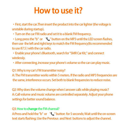 Bluetooth 5.3 Car Adapter Charger 4-Port Fast Charging PD36W QC3.0 18W Wireless FM Transmitter Deep Bass LED Backlit Hands-Free Calling USB Drive Support